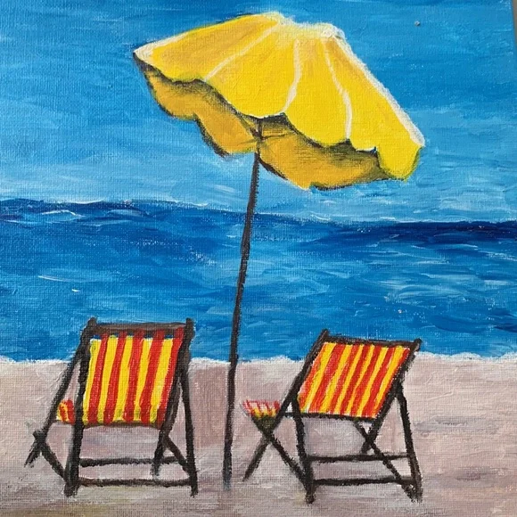 “Summertime “ original acrylic painting - Picture 2 of 4